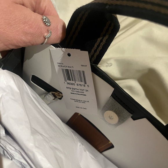 Coach Smith Tote Bag 24 NWT Pebbled Leather Black - Picture 9 of 10